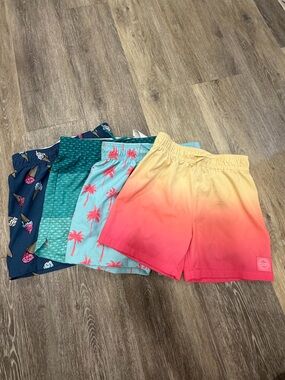 Boys' Abercrombie Swim Shorts Bundle - Ombre Pink/Peach + Teal & Navy Prints